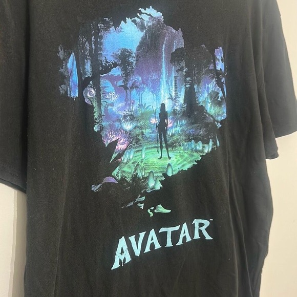 Avatar Mens Black Movie Forest Scene Short Sleeve Crew Neck T-Shirt Large - Picture 2 of 5